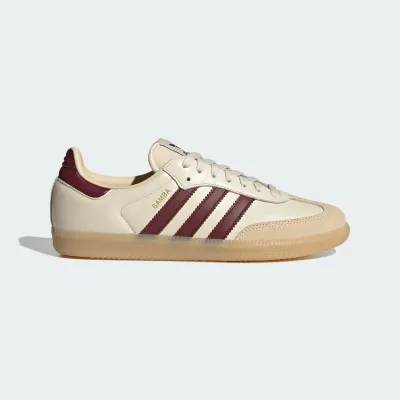adidas Samba OG JS3830 blanc rouge avec tige en cuir et semelle Gum en caoutchouc