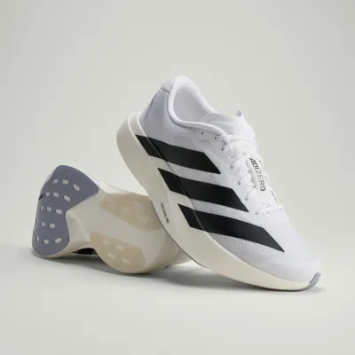 adidas Adizero Evo SL JH6206 blanche avec technologie Lightstrike Pro, chaussure running légère et dynamique