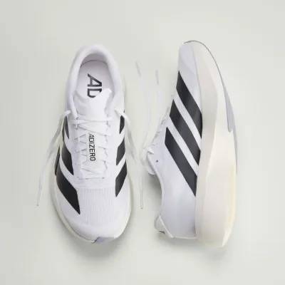 adidas Adizero Evo SL JH6206 blanche avec technologie Lightstrike Pro, chaussure running légère et dynamique