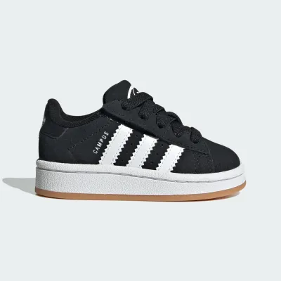 adidas Campus 00s JI4335 noire en cuir avec lacets élastiques et semelle gomme de caoutchouc