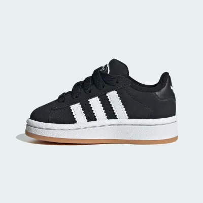 adidas Campus 00s JI4335 noire en cuir avec lacets élastiques et semelle gomme de caoutchouc