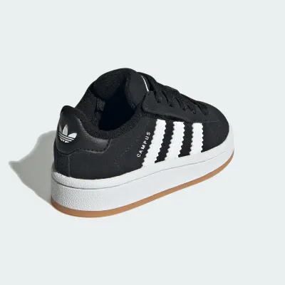 adidas Campus 00s JI4335 noire en cuir avec lacets élastiques et semelle gomme de caoutchouc