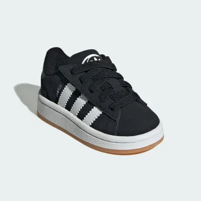 adidas Campus 00s JI4335 noire en cuir avec lacets élastiques et semelle gomme de caoutchouc
