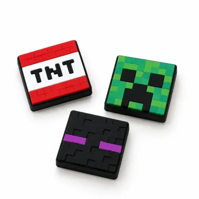 3 accessoires 3D pixel gaming multicolores pour personnaliser des chaussures à trous compatibles Crocs