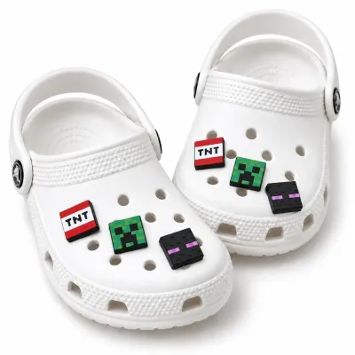 3 accessoires 3D pixel gaming multicolores pour personnaliser des chaussures à trous compatibles Crocs