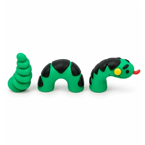 3 ACCESSOIRES 3D SERPENT VERT POUR CHAUSSURES