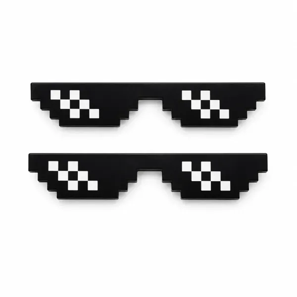 2 ACCESSOIRES 3D LUNETTES PIXEL DEAL WITH IT POUR CHAUSSURES