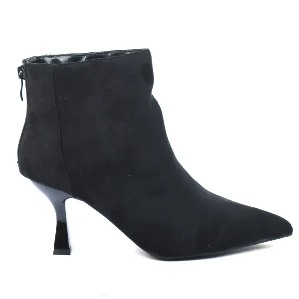 BOTTINE FEMME À TALON BOUT POINTU NOIR