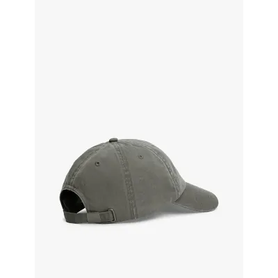 Casquette baseball Tommy Jeans Heritage Six-Panel en coton gris AM0AM12020-PR7 avec broderie Tommy,visière surpiquée