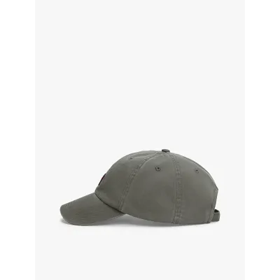 Casquette baseball Tommy Jeans Heritage Six-Panel en coton gris AM0AM12020-PR7 avec broderie Tommy,visière surpiquée