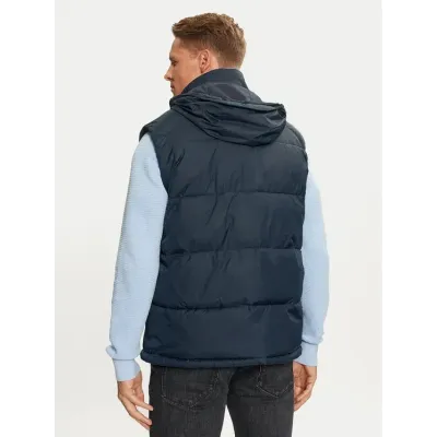 Doudoune sans manches Tommy Jeans Vail Puffer Vest bleu marine DM0DM19632-C1G, coupe Regular Fit avec fermeture zippée.