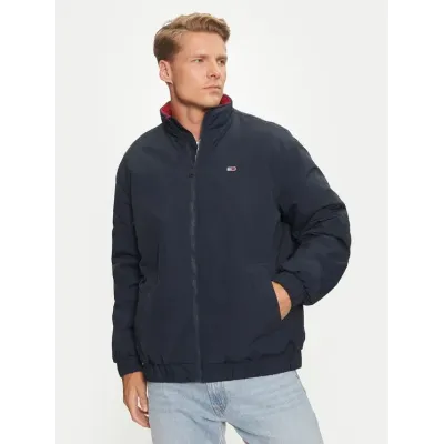 Veste matelassée Tommy Jeans Essential Padded Jacket bleu marine pour homme, DM0DM19661-C1G, en polyamide avec coupe Regular Fit
