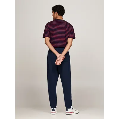 Pantalon de survêtement Tommy Jeans homme bleu marine DM0DM19805-C1G, 100 % coton, Regular Fit avec crest brodé
