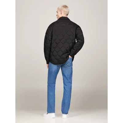 Veste matelassée Tommy Jeans homme noire DM0DM20001-BDS, avec rembourrage en plumes de canard, fermeture à boutons