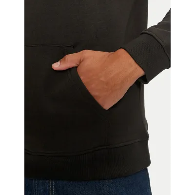 Sweat à capuche Tommy Jeans homme Reg Linear Gold Hood Ext noir DM0DM20503-BDS avec intérieur rembourré et logo brodé