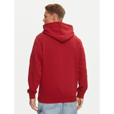 Sweat à capuche Tommy Jeans homme Reg Linear Gold Hood Ext rouge DM0DM20503-XIT avec intérieur rembourré et logo brodé
