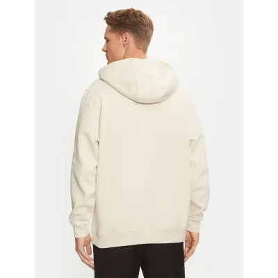 Hoodie Tommy Jeans homme Flag Embroidery Fleece beige DM0DM20742-ACG avec drapeau brodé sur la poitrine