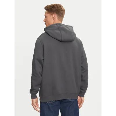 Hoodie Tommy Jeans homme Flag Embroidery Fleece gris DM0DM20742-PUB avec drapeau brodé sur la poitrine