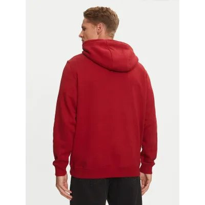 Hoodie Tommy Jeans homme Flag Embroidery Fleece rouge DM0DM20742-XIT avec drapeau brodé sur la poitrine