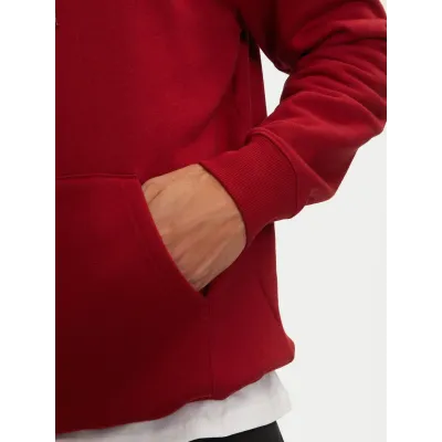 Hoodie Tommy Jeans homme Flag Embroidery Fleece rouge DM0DM20742-XIT avec drapeau brodé sur la poitrine