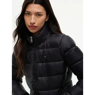 Doudoune Tommy Jeans femme Faux Fur Hood Slim noire DW0DW18312-BDS en duvet de canard avec capuche bordée de fausse fourrure