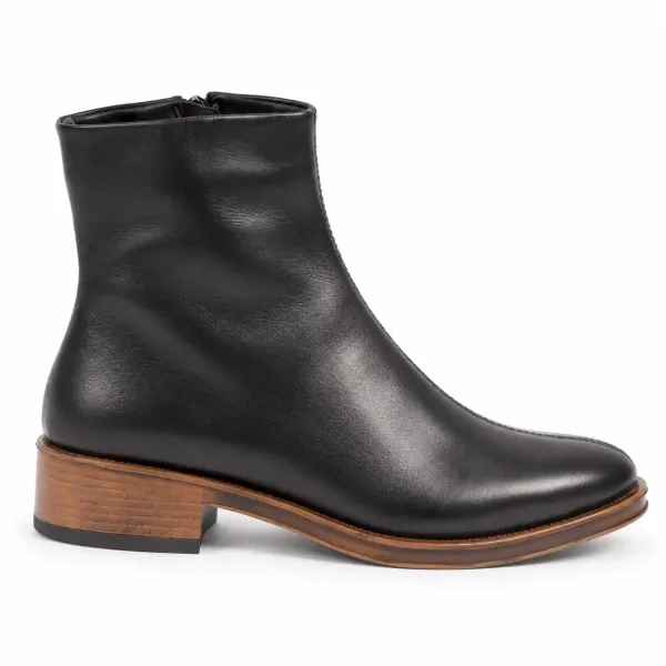 BOTTINE FEMME CUIR NOIR