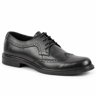 Chaussures de ville homme MAXIMS SHOES MX-213-N noires à lacets avec perforations décoratives