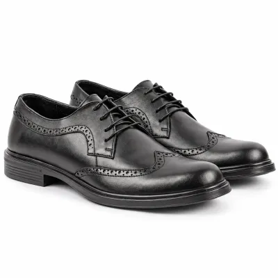 Chaussures de ville homme MAXIMS SHOES MX-213-N noires à lacets avec perforations décoratives