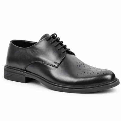 Chaussures de ville homme MAXIMS SHOES MX-215-N noires à lacets avec motifs perforés