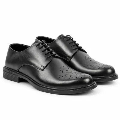 Chaussures de ville homme MAXIMS SHOES MX-215-N noires à lacets avec motifs perforés