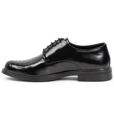 Chaussures de ville homme MAXIMS SHOES MX-215-NG noires brillantes à lacets, avec motifs perforés