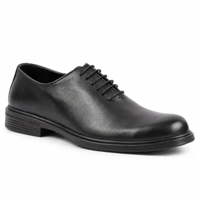 Chaussures de ville homme MAXIMS SHOES MX-223-N noires à lacets, avec bout arrondi