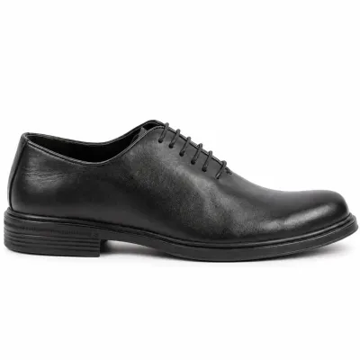 Chaussures de ville homme MAXIMS SHOES MX-223-N noires à lacets, avec bout arrondi