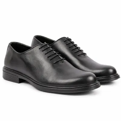 Chaussures de ville homme MAXIMS SHOES MX-223-N noires à lacets, avec bout arrondi