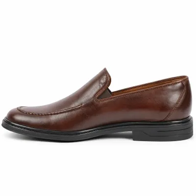 Mocassins homme MAXIMS SHOES MX-228-M marron avec surpiqûres décoratives