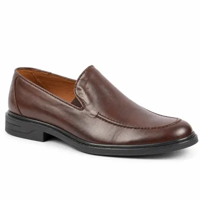 Mocassins homme MAXIMS SHOES MX-228-M marron avec surpiqûres décoratives