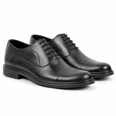 Chaussures de ville homme MAXIMS SHOES MX-240-N noires à lacets, style Derby