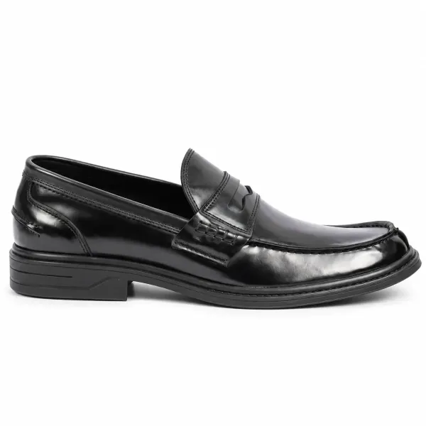 MOCASSINS HOMME EN CUIR NOIRS BRILLANTS