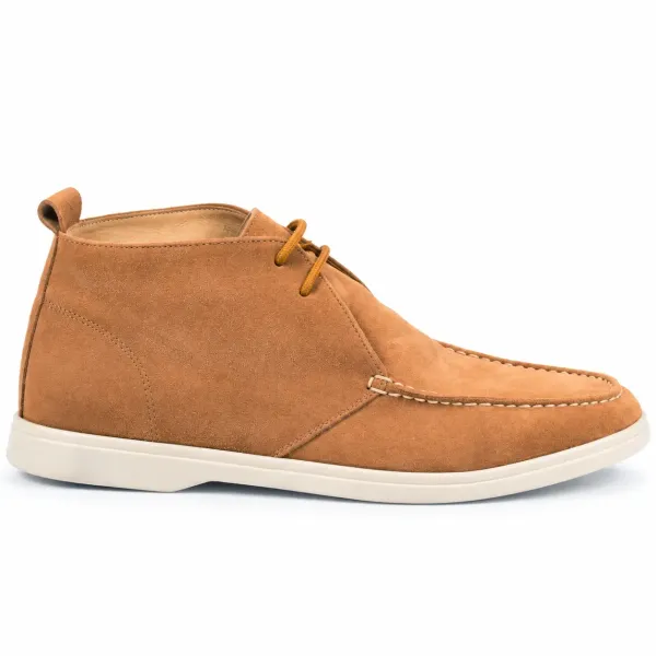 BOTTINES HOMME EN CUIR SUÉDÉ CAMEL