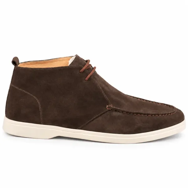 BOTTINES HOMME EN CUIR SUÉDÉ MARRON FONCÉ