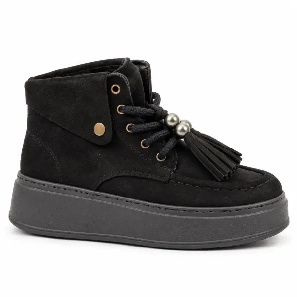 BOTTINES FEMME NOIRES À LACETS