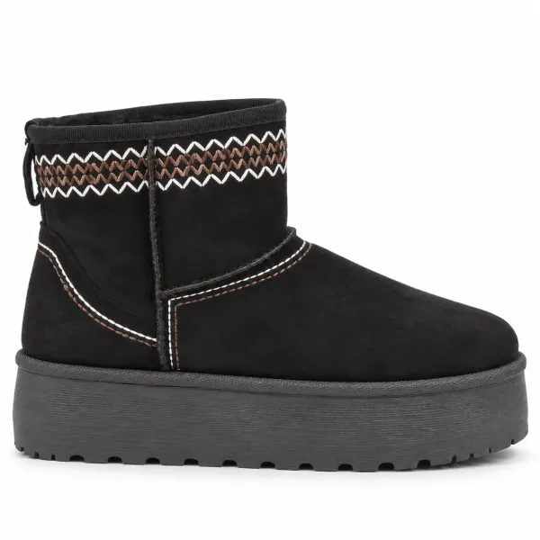 BOTTINES FOURRÉES FEMME À ENFILER ET PLATEFORME