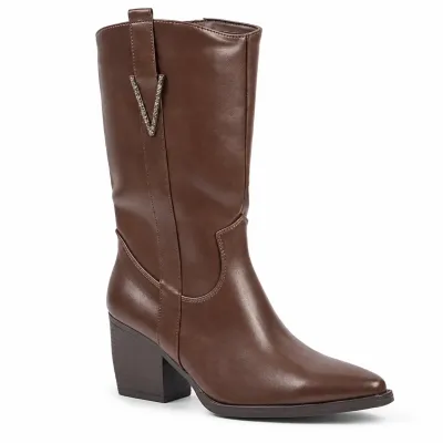 Bottes femme marron S-PDW-42-M à bout pointu
