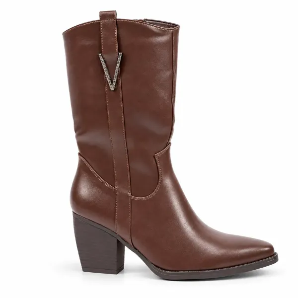 BOTTES FEMME MARRON À TALON