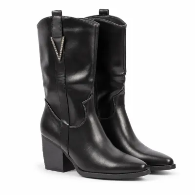 Bottes femme noires S-PDW-42-N à bout pointu