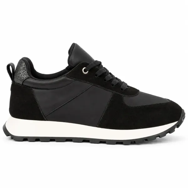 BASKETS FEMME CUIR NOIR