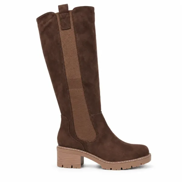 BOTTES FEMME À TALON ÉPAIS ET TIGE EXTENSIBLE