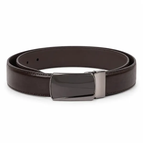 CEINTURE HOMME EN CUIR MARRON À BOUCLE AUTOMATIQUE 35 MM