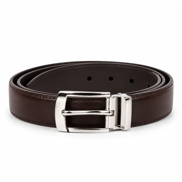 CEINTURE HOMME EN CUIR MARRON À BOUCLE ARDILLON 30 MM