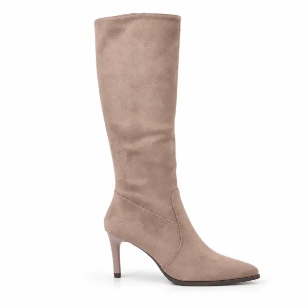 BOTTES  FEMME TAUPE À TALON FIN